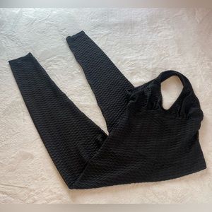 Black Athletic Jumpsuit with Cris Cross Back